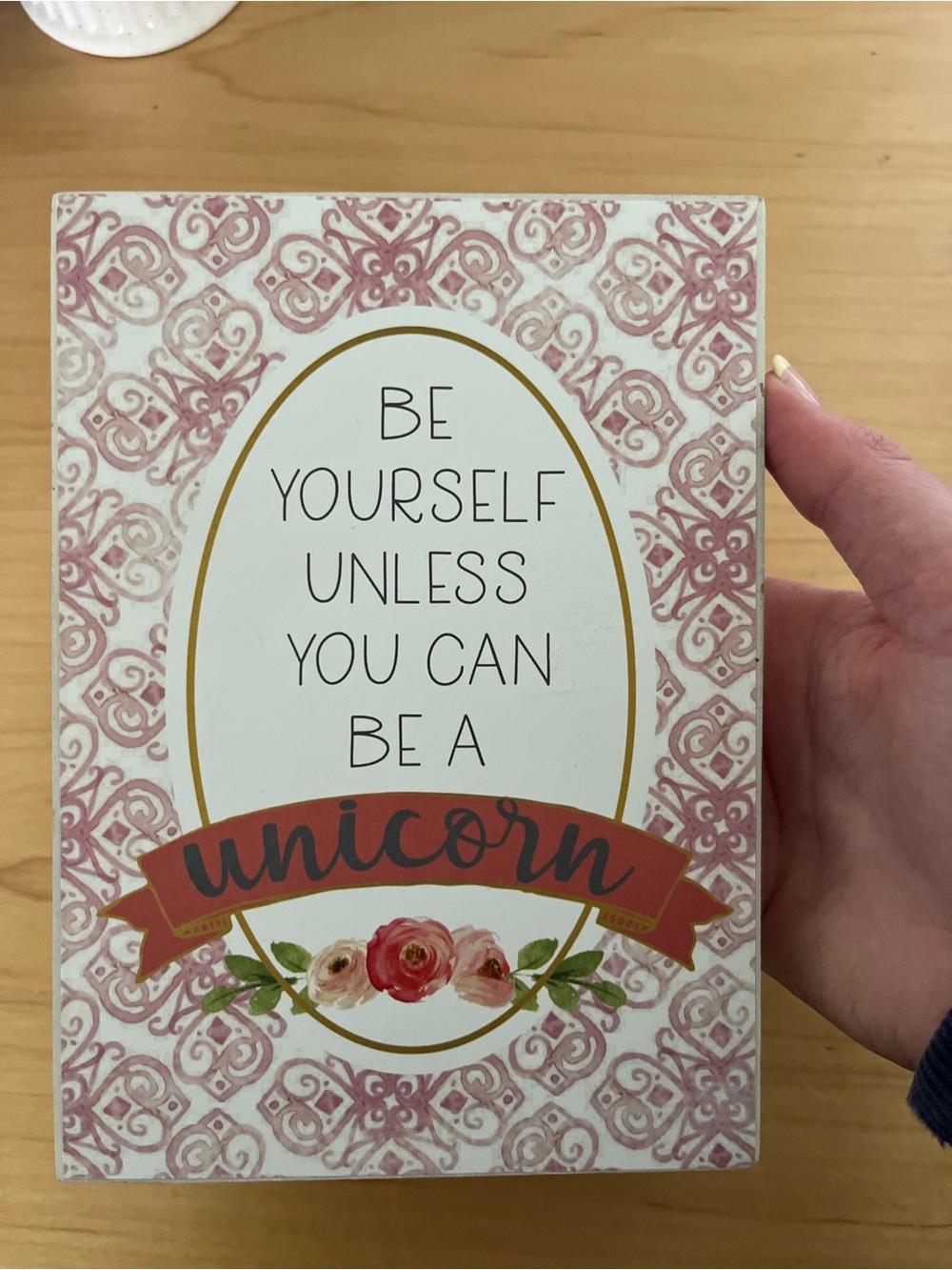 Marshalls Pink and Gold 'Be Yourself Unless You Can Be A Unicorn' Wall Plaque